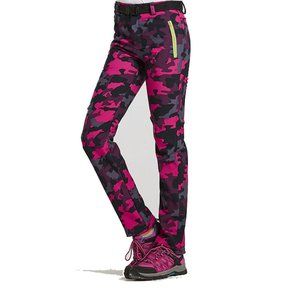 Women Warm Winter Softshell Pants Thick Fleece Lin